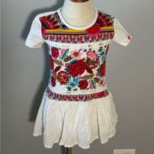 Desigual Kids Dress with Red and White Floral Design